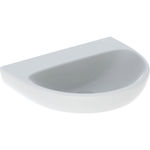Lavabo serie Geberit Selnova: 60x48cm, Toma de grifo=Sin, Rebosadero=Sin, Blanco